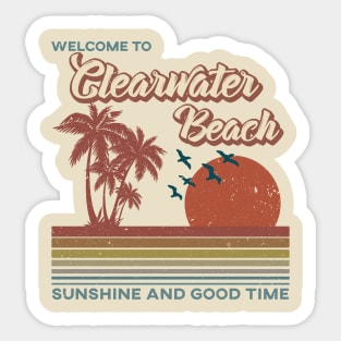 Clearwater Beach Retro Sunset - Clearwater Beach Sticker